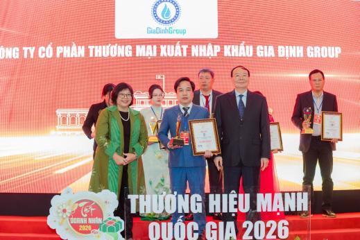 Gia Định Group Khẳng Định Vị Thế Doanh Nghiệp Đa Ngành Bằng 3 Giải Thưởng Danh Giá Tại Thương Hiệu Mạnh Quốc Gia 2026