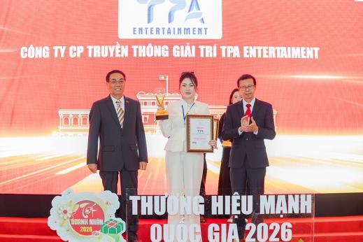 TPA Entertainment vinh dự nhận giải “Thương Hiệu Mạnh Quốc Gia 2026”