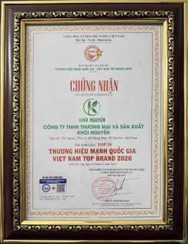 Công Ty TNHH Thương Mại Và Sản Xuất Khôi Nguyên Đón Nhận Danh Hiệu Top 10 Thương Hiệu Mạnh Quốc Gia 2026