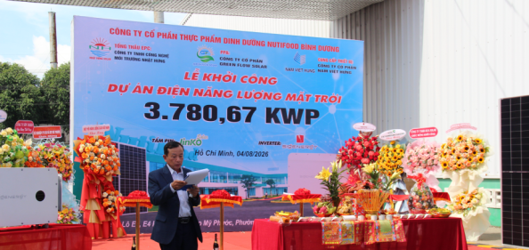 Green Flow Solar khởi công dự án điện mặt trời áp mái 3.780 kWp theo cơ chế PPA tại nhà máy Nutifood Bình Dương