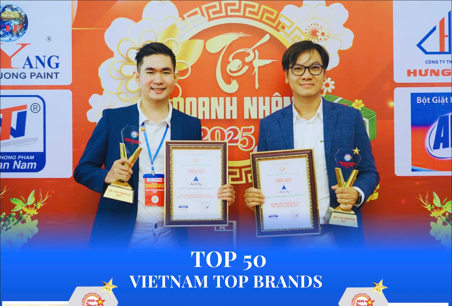 AirCity vinh dự nhận 2 giải thưởng danh giá tại Lễ Vinh Danh “Thương Hiệu Mạnh Quốc Gia 2025”