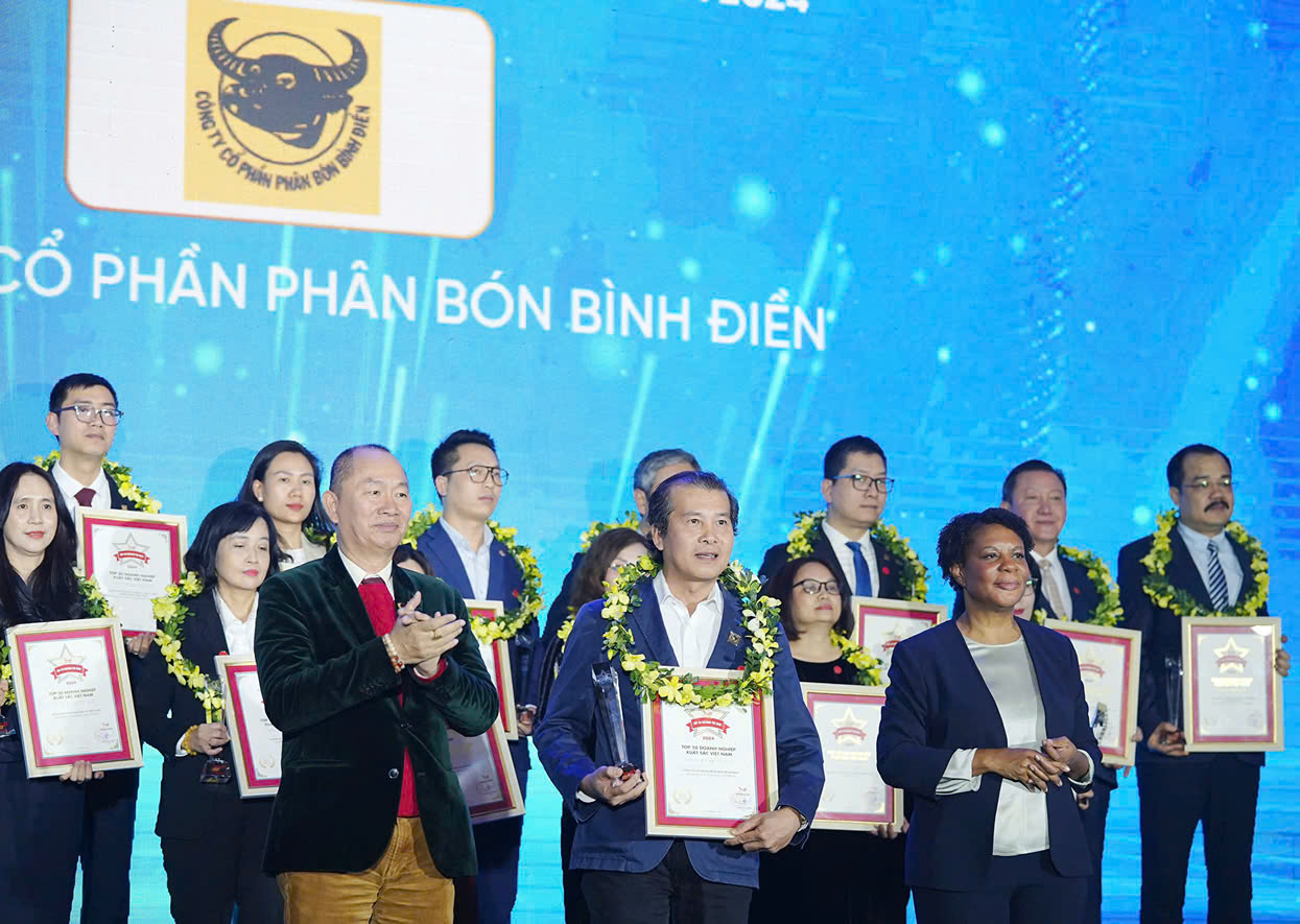Phân bón Bình Điền tiếp tục đạt danh hiệu “Top 50 Doanh Nghiệp Xuất Sắc Nhất Việt Nam Năm 2024”.