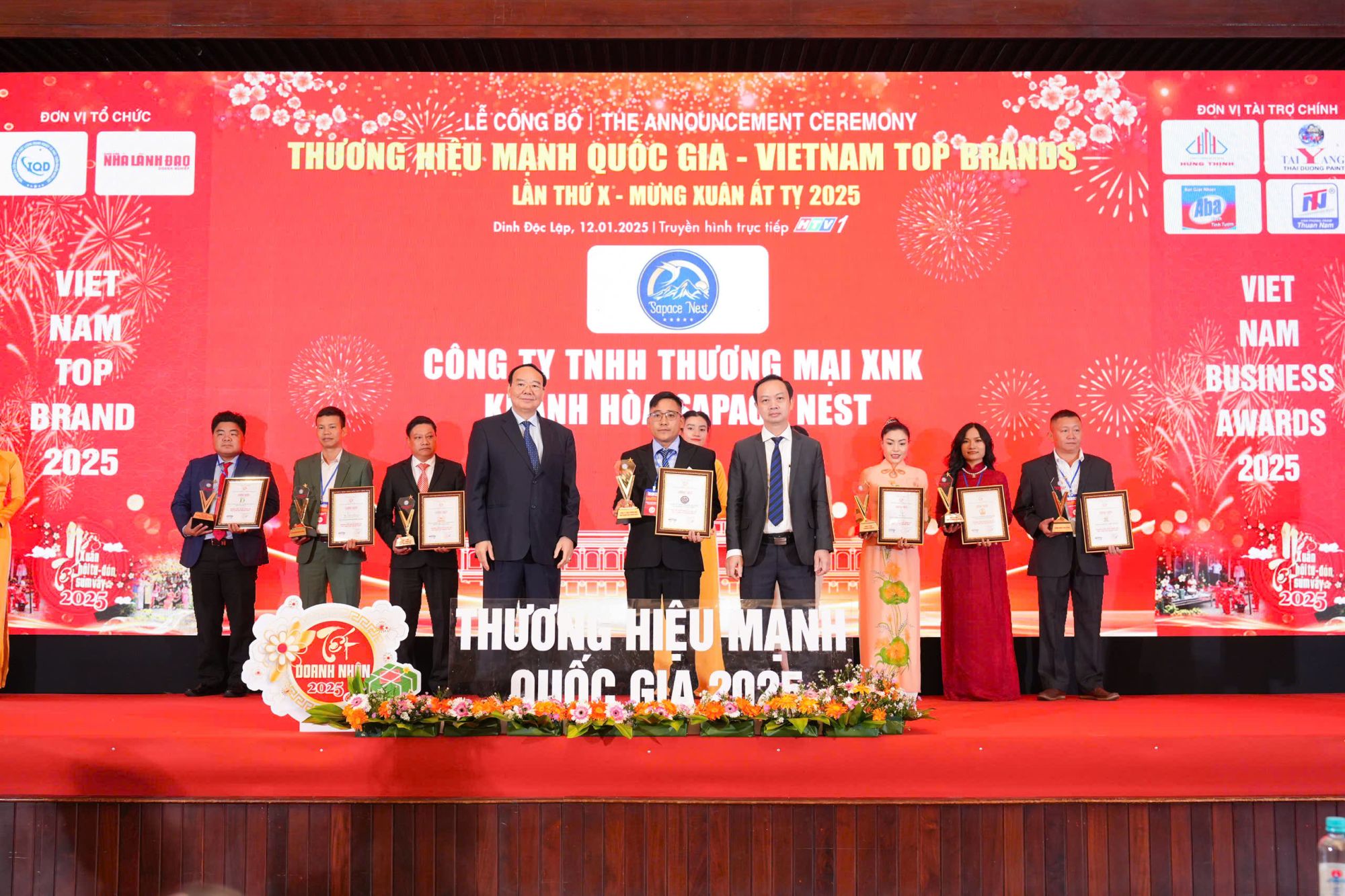 Yến sào Khánh Hòa Sapace Nest vinh dự nhận giải thưởng Top 12 Thương Hiệu Mạnh Quốc Gia 2025