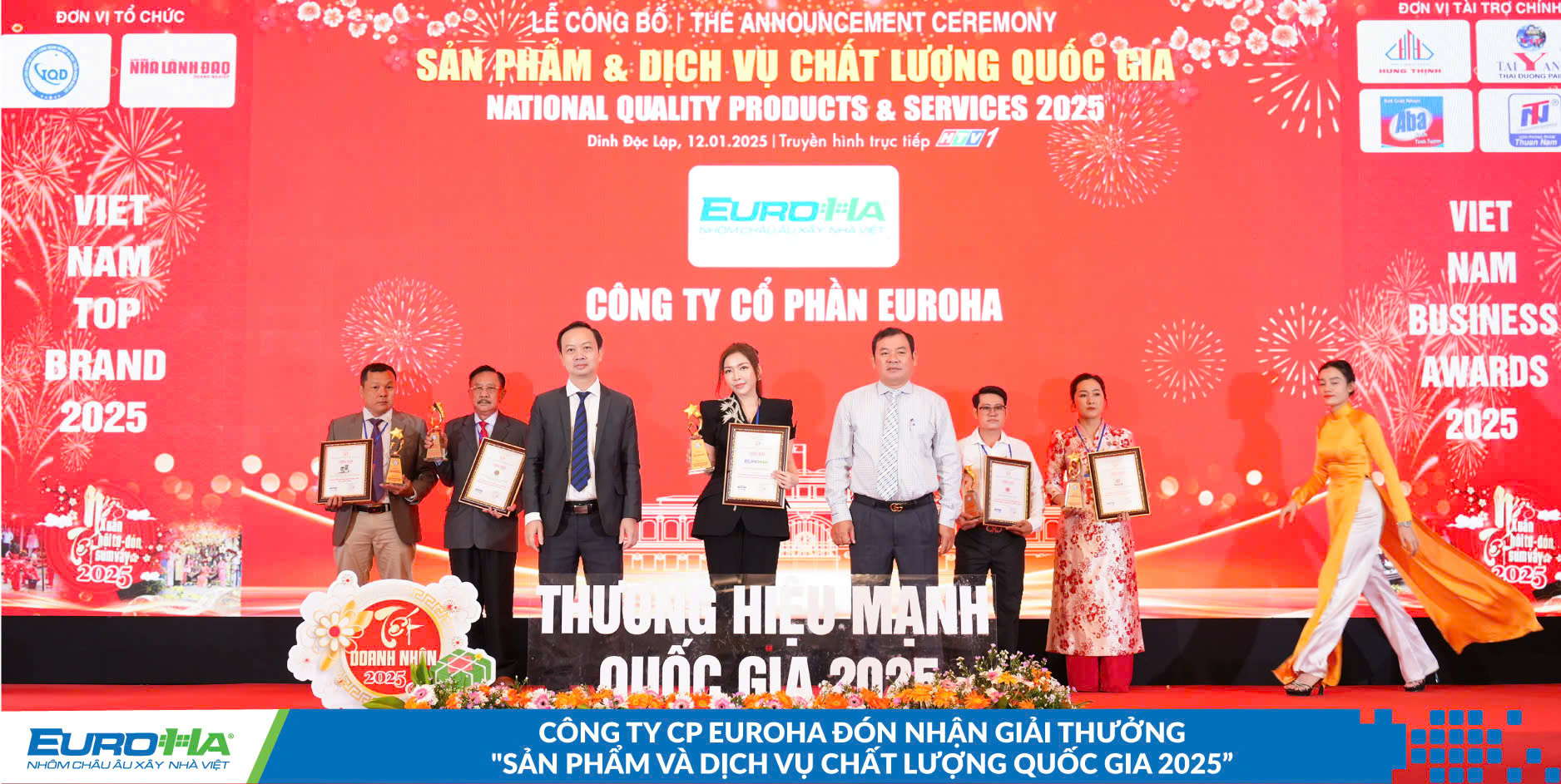 Euroha nhận giải thưởng Sản phẩm &amp; dịch vụ chất lượng Quốc gia 2025