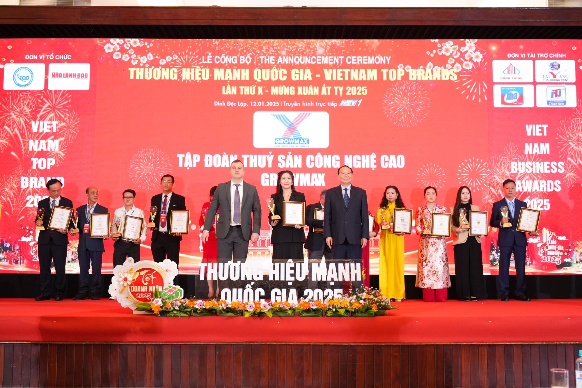 Tập đoàn thủy sản công nghệ cao GrowMax Vinh Dự Nhận Giải Thưởng &quot;Thương Hiệu Mạnh Quốc Gia 2025