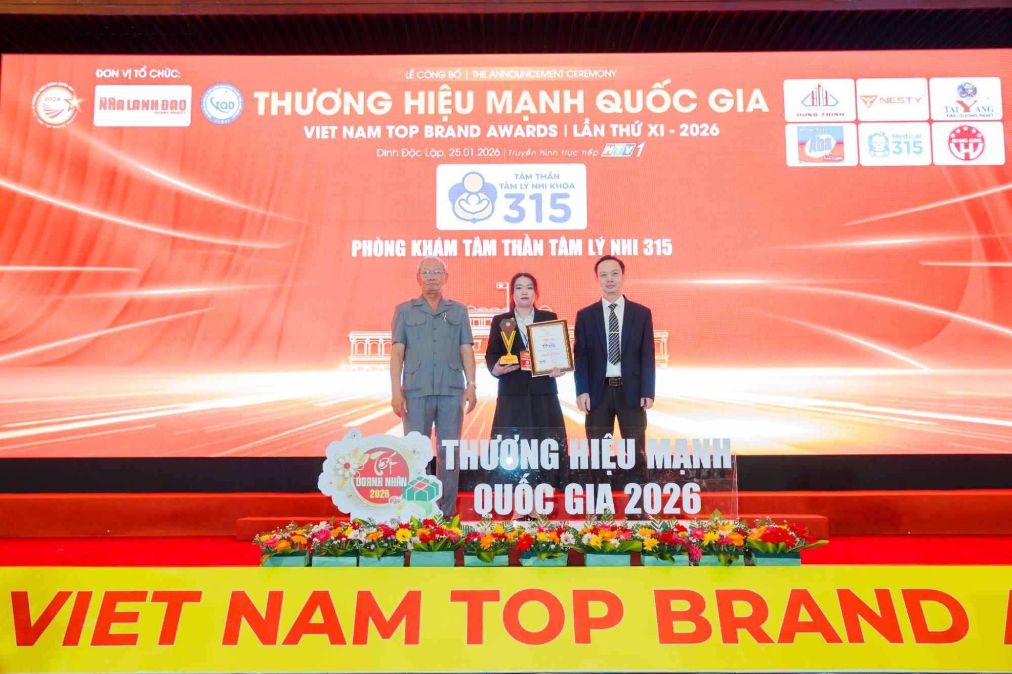 Tâm Thần – Tâm Lý Nhi 315 Được Vinh Danh “Top 1 Thương Hiệu Mạnh Quốc Gia Lần Thứ XI – Năm 2026”