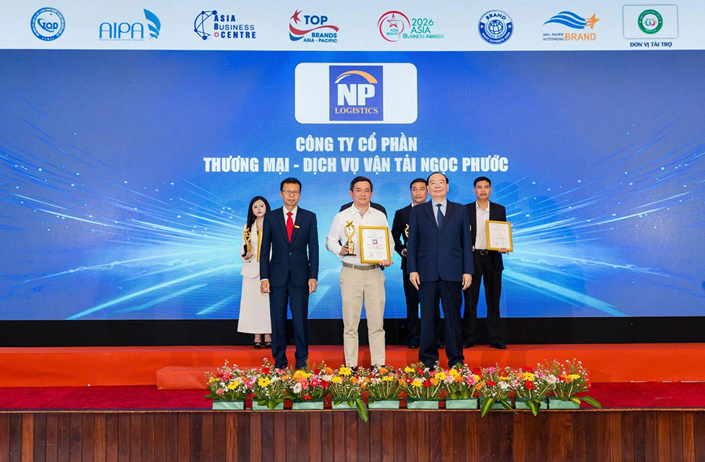 Ngọc Phước Logistics được xướng danh tại Top 10 Thương hiệu tín nhiệm hàng đầu Châu Á