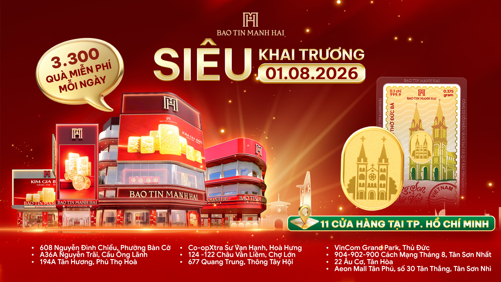 Đồng loạt khai trương 11 cửa hàng, Bảo Tín Mạnh Hải tăng tốc chinh phục thị trường TP. HCM