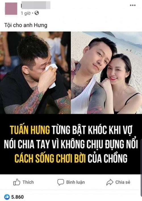 Tuấn Hưng phẫn nộ trước tin đồn bị vợ đòi ly hôn vì lối sống chơi bời -Minh Châu 