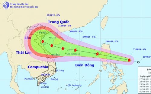 Bão Podul giật cấp 10 di chuyển nhanh, đang hướng vào Biển Đông -Triệu Quang 