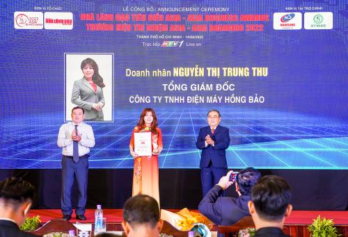 CEO Nguyễn Thị Trung Thu thắng lớn với giải thưởng top 10 Nhà Lãnh Đạo Tiêu Biểu Asia – Asia Business Awards 2022