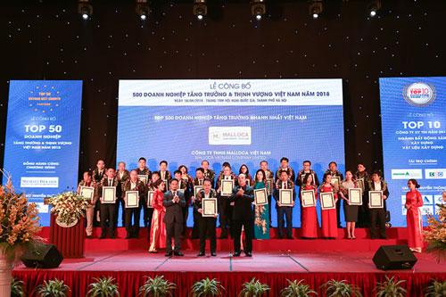 Malloca VN - Top 500 DN tăng trưởng nhanh nhất VN 2018